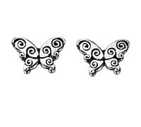 Silvadore - 925 Sterling Silver Stud Earrings Butterfly Moth Insect Antique Wings Fly A894 - Butterfly Clasp - Gift Boxed