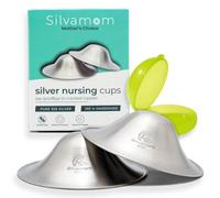 Silvamom® 925 Pure Silver Nursing Cups - Silver Nipple Shields for Breastfeeding Moms - Soothes & Protects Sore or Cracked Nipples, Postpartum Pain Relief