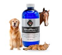 SilvaPlex Natural Immune Support Solution - 100 PPM Chelated Silver for Dogs, Cats, Horses, Livestock - Veterinarian Developed Formula - Natural Breathing Support (16 oz)