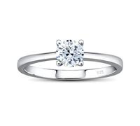 SILVEGO - JJJR2339sw - Women 925 Sterling Silver Engagement Ring with Swarovski Zirconia