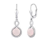 SILVEGO - JST14710RQ - Women's 925 Silver Earrings with Natural Rose Quartz