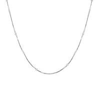 SILVEGO Women 925 Sterling Silver Necklace with Balls Snake Chain 1 mm