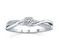 SILVEGO Women 925 Sterling Silver Ring with Swarovski Zirconia Engagement Ring