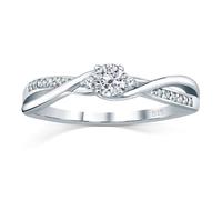 SILVEGO Women 925 Sterling Silver Ring with Swarovski Zirconia Engagement Ring
