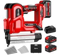 SILVEL 2" Cordless Brad Nailer, 2-in-1 21V Electric Brad Nailer Stapler with 2 * 4.0Ah Battery, 1000pcs Nails, 18GA Staples, Adjustable Depth for Woodworking, Home Improvement