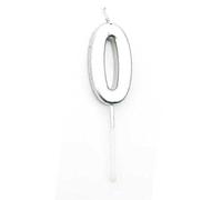 Gifts 4 All Occasions Limited Shatchi Silver 0 Number Candle Birthday Anniversary Party Cake Decorations Topper