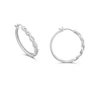 Silver 1/10ct Lab Grown Diamond Round Hoop Earrings - F9819