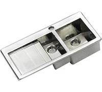 Silver 1/12 Realistic Wash Basin Model Role Play, Doll House Accessory, Miniature Size Toy Eco-Friendly Kitchen Double Sink Furniture Accessory for Dolls House