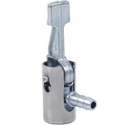 Silver 1/4" Lock On All Metal Air Chuck,Mini Air Compressor Portable Tire Inflator Tire Chuck, Hose End with Barb Connector for Hose Repair Inflate Chuck