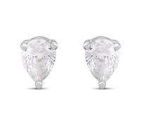 Silver 1/5ct Lab Grown Diamond Pear Shaped Solitaire Stud Earrings - F9852