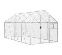 (silver, 1.79 x 4 x 1.85 m) vidaXL Aviary Outdoor Bird Cage Walk In Chicken Run Coop Silver Aluminium