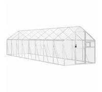(silver, 1.79 x 8 x 1.85 m) vidaXL Aviary Outdoor Bird Cage Walk In Chicken Run Coop Silver Aluminium
