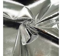 Silver 1 Metre - South Korean Metallic Tricot Lame Fabric Dancewear Costume Backdrops Material Shiny Fabric 112cm / 44” Wide