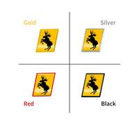 (Silver, 10) Auto Metal Sticker Swedish Flag Moose Test Deer Emblem R Design Badge