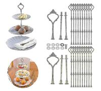(Silver) 10 Pcs Cake Stand Accessories Kit, 3 Tier Cake Stand Tiered Tray