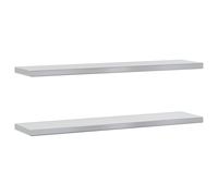 vidaXL Wall Shelves 2 pcs 100x23.5x3 cm Silver Stainless Steel
