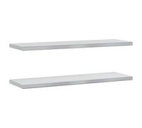 vidaXL Wall Shelves 2 pcs 100x30x3 cm Silver Stainless Steel