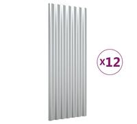 (silver, 100 x 36 cm) vidaXL 12/36x Roof Panels Powder-coated Steel Corrugated Multi Colours/Sizes