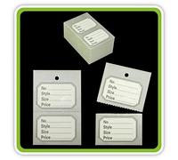 Silver 1000 UnStrung Perforated Clothing Stock Ticket 40x62mm - Without Border