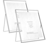Silver 10x12 Floating Frame 2 Pack for Photo Sizes(7x9'',8x10'',A4),Tabletop/Shelf Floating Frame,Classy Gift Choice for Wedding,Christmas,Home or Office Decor