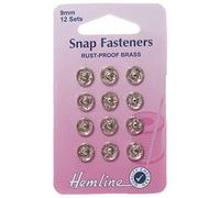 Silver - 12 x 9mm Rustproof Brass Press Studs Snap Fasteners **Free UK Delivery** Metal Snaps Heavy Duty Sew On Poppers Tich Rivet Sewing Hemline