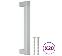 (silver, 128 mm/ 20 pcs) vidaXL Cabinet Handles Door Handles Furniture Drawer Pull Stainless Steel