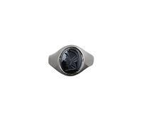 Silver 12x10mm oval Haematite Roman Centurion Soldier Signet Ring Size Q