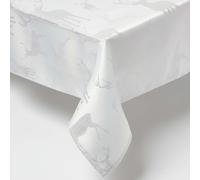 Homescapes Stag Christmas Table Cloth, 132 x 228 cm in Silver Homescapes Silver 132 x 228 cm