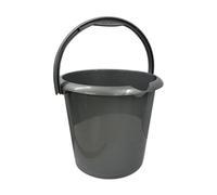 Silver-13L Plastic Bucket With Folding Handle Storage Garden Home