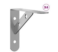 (silver, 15 x 2.5 x 11.5 cm) vidaXL Shelf Brackets Wall Mounted Shelf Support 4 pcs Silver Stainless Steel