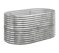vidaXL Garden Raised Bed Powder-coated Steel 152x80x68 cm Silver, Silver
