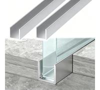 Silver 15mm Deep U-shaped Aluminium Channel, 2 Pack Partition Panel Edging Strips, Cuttable Track for glass/acrylic/Wooden Panels