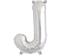 Silver 16" Inch Alphabets Letter A-Z & Number 0-9 Foil Balloon Party Decoration Ballons Make your own phrase or Digit Baloon Garland, Wedding anniversary, Baby shower,Theme party Balloons (J)