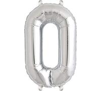 Silver 16" Inch Alphabets Letter A-Z & Number 0-9 Foil Balloon Party Decoration Ballons Make your own phrase or Digit Baloon Garland, Wedding anniversary, Baby shower,Theme party Balloons (O)