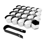 (Silver, 17mm) 20pcs Car Wheel Nut Caps With Remover Tool Anti-rust Auto Hub Screw Cover Suitable For All Kinds Of Cars