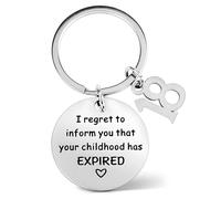 Silver 18th Birthday Keyring Gift - Funny & Practical Keepsake for Girls and Boys - Practical Metal 18th Birthday Keychain for Teens - Unique Engraved Keyring for 18-Year-Old - 1PCS Milestone Gift