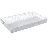 Silver 18x12” Rectangle Decorative Serving Tray