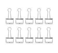 Silver 19mm/0.75in, 10Pcs Skeleton Binder Clips, Hollow Metal Wire Foldback Binder Clips for Planner, Journal, Notebook, Large Paper Clamps, Office, Home, School