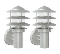 (silver, 2 pcs/ without sensor) vidaXL Outdoor Wall Light with Sensor Porch Wall Lamp Silver Stainless Steel