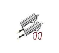 Silver 2 Pieces Emergency Survival Whistle | Double Tubes Safety Whistles | Survival Whistle with Lanyard and Key Ring for Camping Hiking Hunting Pet