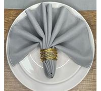 Silver 21" x 21" (53cm) Fabric NAPKIN (Polyester, not cotton) PACK OF 4