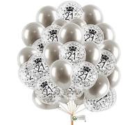 Silver 21st Birthday Balloons 12 Inch Age Printed Confetti Pearl Balloons Happy Birthday Balloons Birthday Decoration Pack of 16
