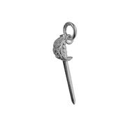 Silver 21x7mm Claymore Sword Pendant or Charm