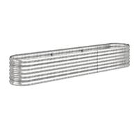 (silver, 224 x 40 x 36 cm) vidaXL Garden Planter Patio Flower Pot Raised Garden Bed Powder-coated Steel