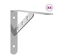 Shelf Brackets Wall Mounted Support 4 pcs Silver Stainless Steel vidaXL