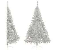 (Silver, 240 cm) vidaXL Artificial Half Christmas Tree with Stand Decoration Artificial Tree