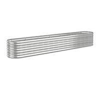 vidaXL Garden Raised Bed Galvanised Steel 260x40x36 cm Silver