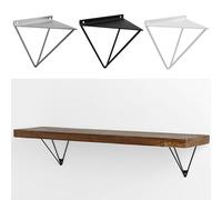 (Silver) 2PCS Durable Wall Mount Multi-Use Shelf Heavy Duty Metal Support Bracket Prism Furniture Bracket