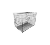 (Silver, 2XL) HugglePets Dog Cage with Metal Tray