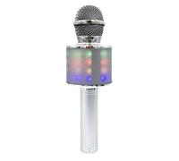 (Silver) 3-in-1 Microphone Wireless bluetooth Speaker Recorder HIFI Noise Reduction TF Card Portable Professional K Songs Karaoke Singing Player